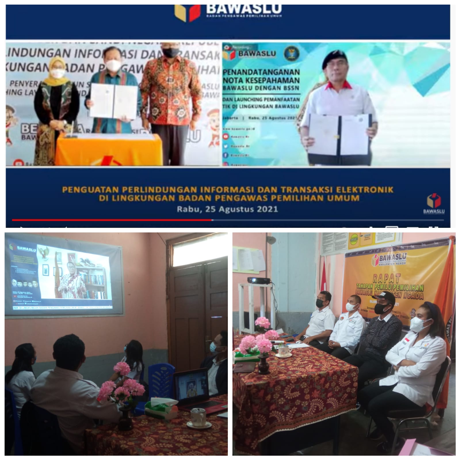Bawaslu Ngada Ikuti Daring Kesepahaman Bawaslu dan BSSN