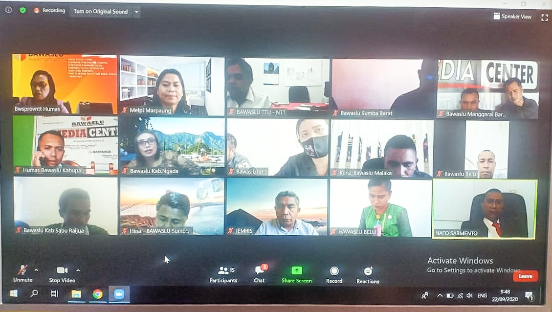 BAWASLU NGADA MENGIKUTI VIDCON BERSAMA BAWASLU PROVINSI NTT