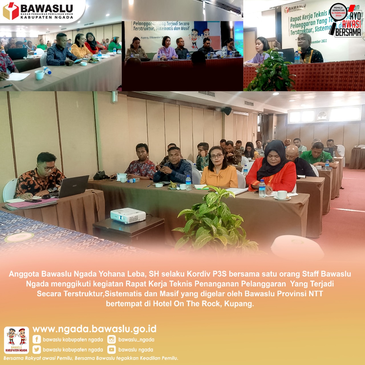 Bawaslu Ngada Ikuti Rakernis Penanganan Pelanggaran TSM
