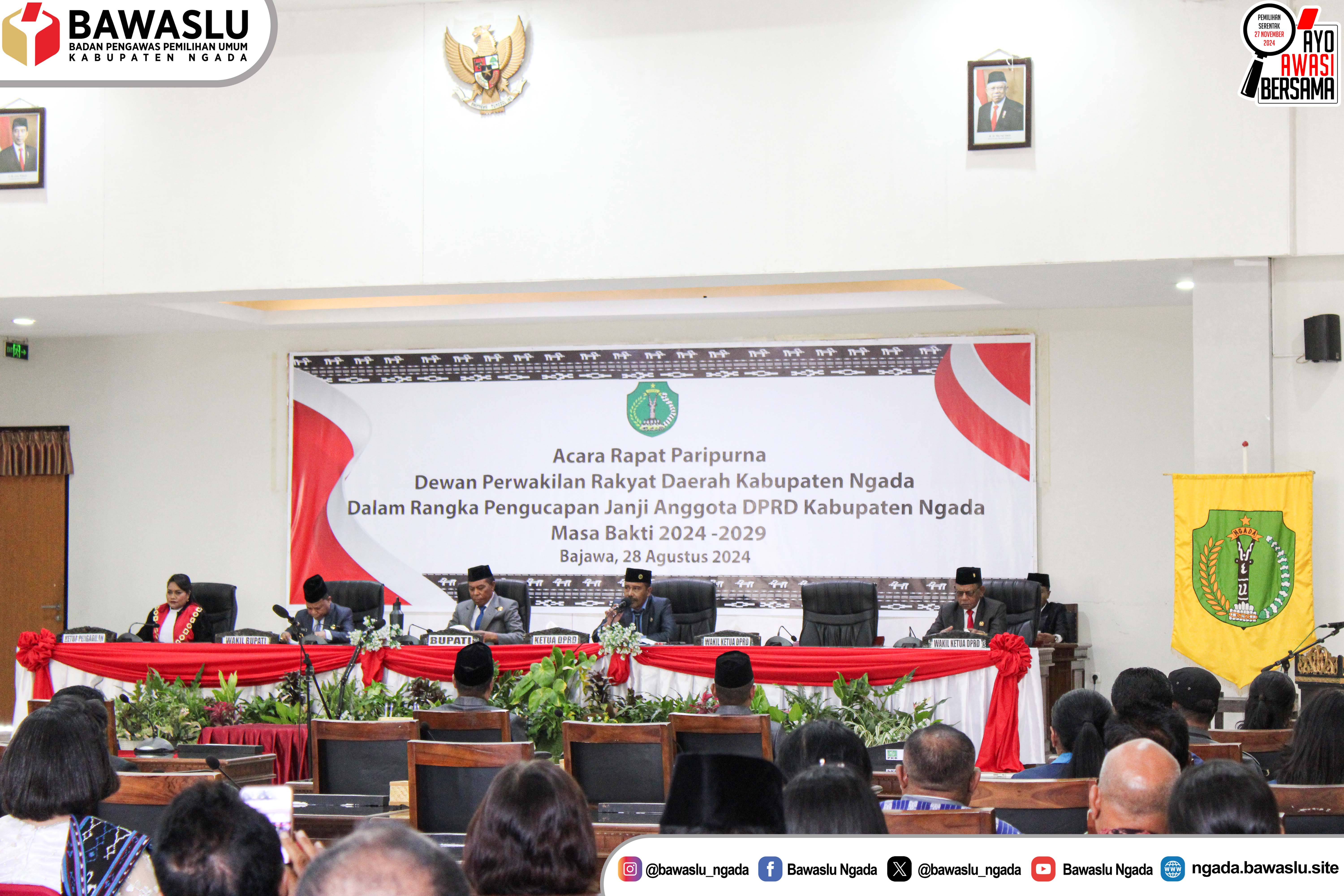 Bawaslu Ngada Hadiri Pelantikan Anggota DPRD Kabupaten Ngada Periode 2024 - 2029