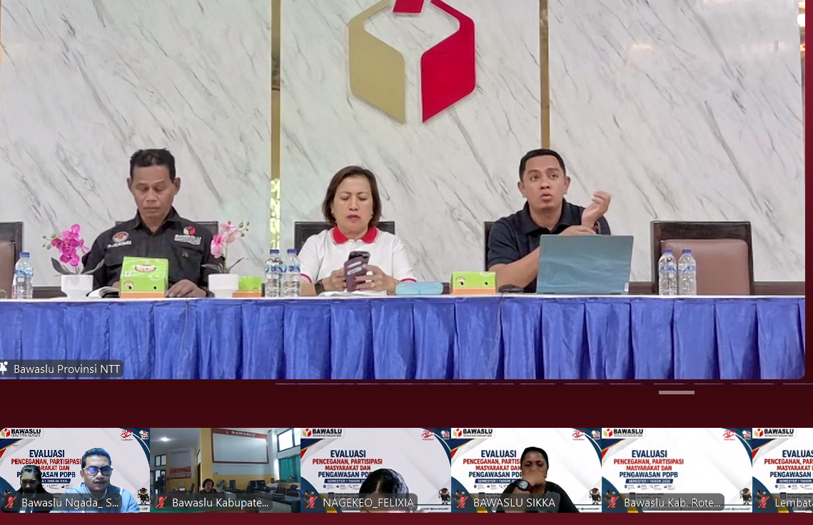 Bawaslu Kabupaten Ngada Ikuti Rapat Evaluasi Pencegahan, Parmas, dan Pengawasan PDPB Semester I Tahun 2026