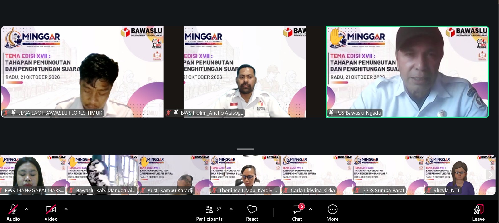 Bawaslu Ngada Ikuti MINGGAR Edisi XVII, Perkuat Kesiapan Pengawasan Tahapan Pemungutan dan Penghitungan Suara