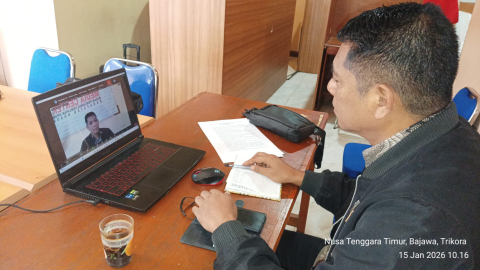 Bawaslu Kabupaten Ngada Hadiri Rapat Evaluasi Kegiatan P2P