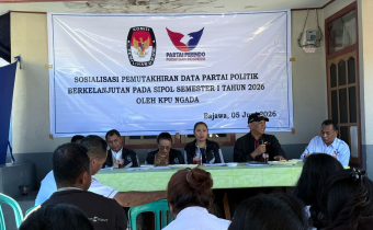 Bawaslu Ngada Awasi Sosialisasi Pemutakhiran Data Partai Politik Semester I Tahun 2026 di Partai Perindo